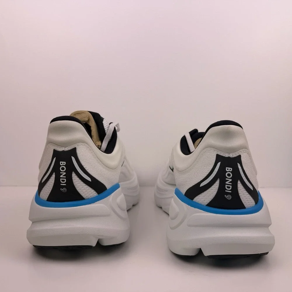 Hoka One One Bondi 9 Running Shoe Men Sz 10 White/Black 1162011 FLCK Sample